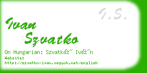 ivan szvatko business card